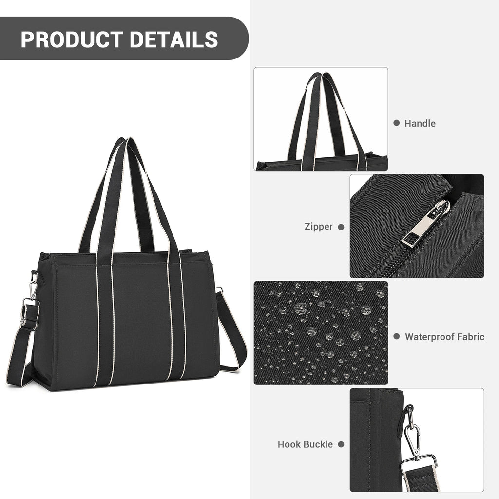 Sac Miss Lulu Grand Format pour Bureau, 19L, Résistant à l'Eau, Compatible Laptop 15,6"