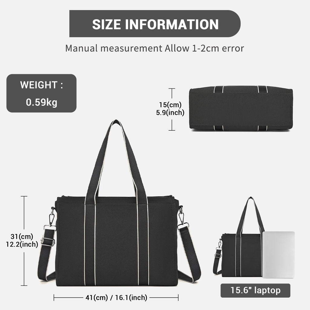 Sac Miss Lulu Grand Format pour Bureau, 19L, Résistant à l'Eau, Compatible Laptop 15,6"
