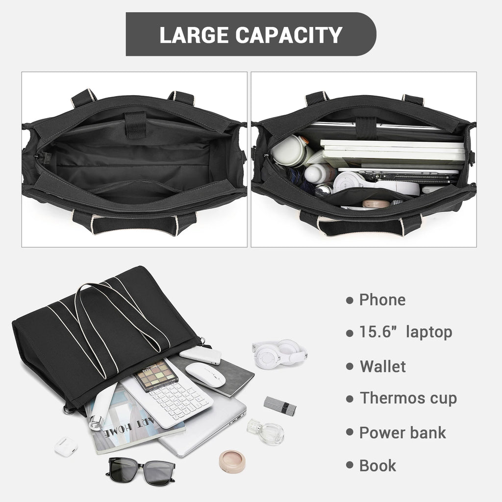 Sac Miss Lulu Grand Format pour Bureau, 19L, Résistant à l'Eau, Compatible Laptop 15,6"