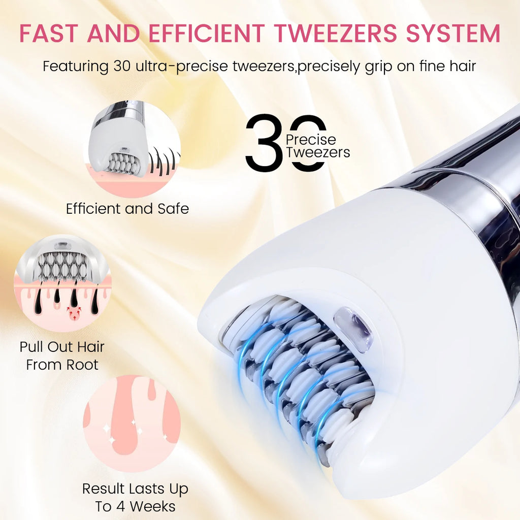 Hatteker 4 in 1 Women’s Hair Remover 7000 RPM for Legs Bikini Face Body Kit Wet / Dry USB Rechargeable IPX7 Waterproof