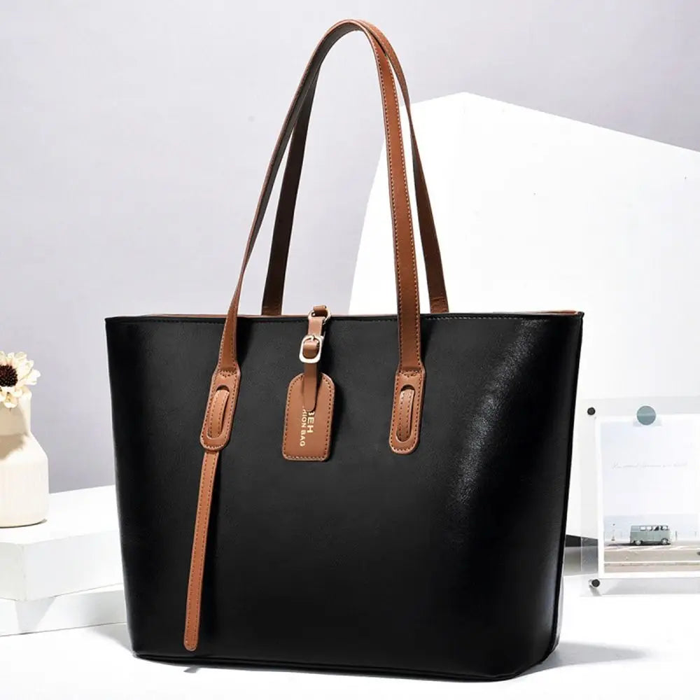 Sac à main en cuir PU pour femme, grande capacité, porté main ou épaule
