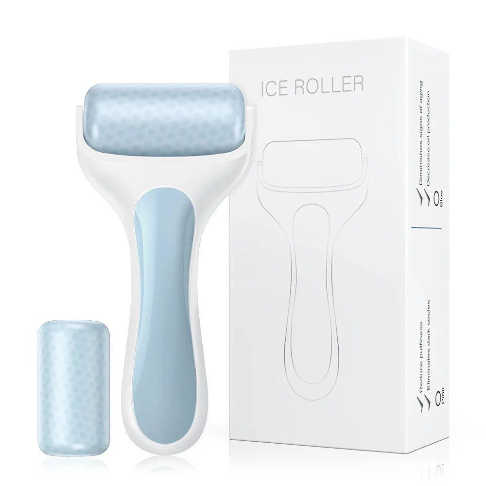 **Facial Ice Roller for Face Body Cooling Massage Reusable 7.5cm Wide Roller Detachable Head Ergonomic Handle Skincare Beauty To