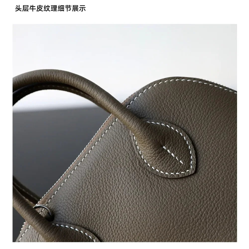 Sac Bowling en Cuir Véritable Haut de Gamme, Mini Sac Bandoulière Semi-Artisanal