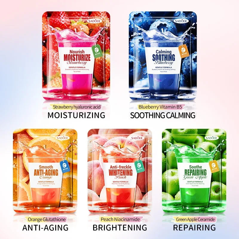 Coffret Masques Visage SADOER aux Fruits, Hydratation et Éclat
