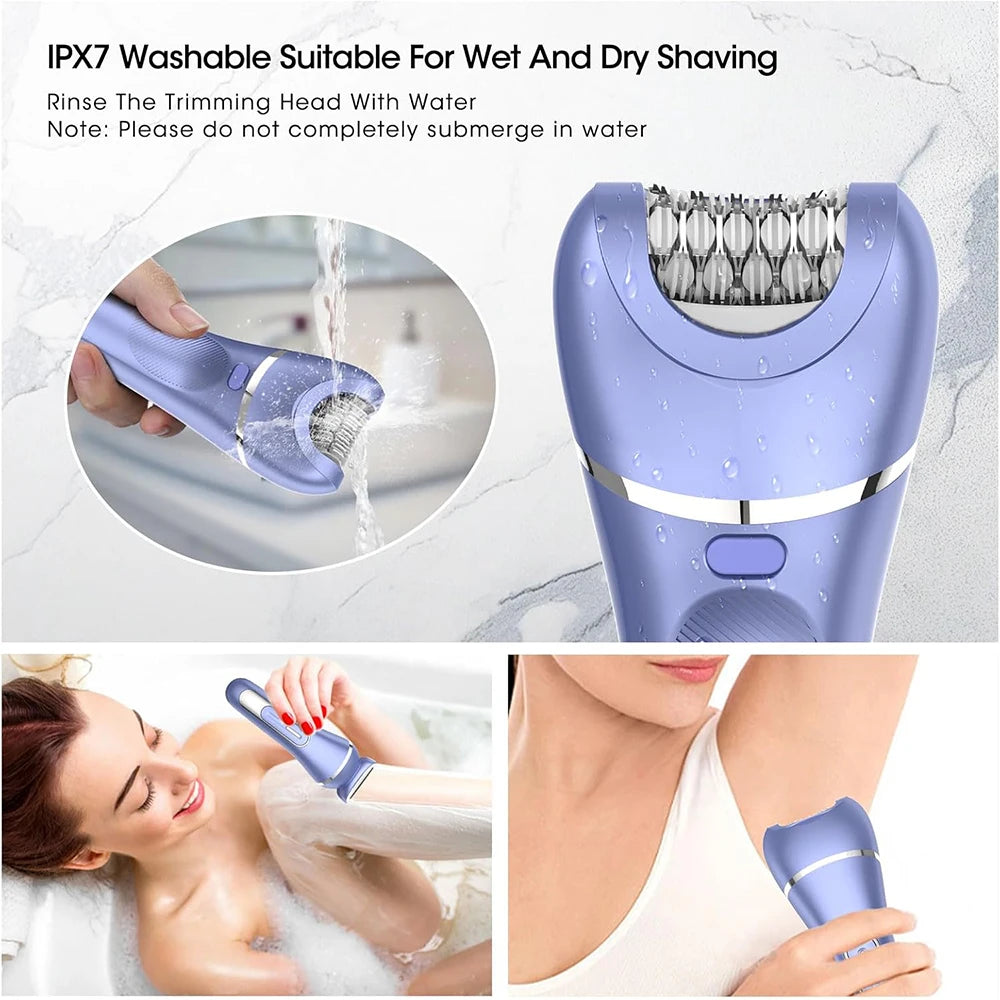 7 in 1 Hair Removal for Women Epilator Female Bikini Trimmer Body Electric Shaver Face Razor for Legs Arms Armpit